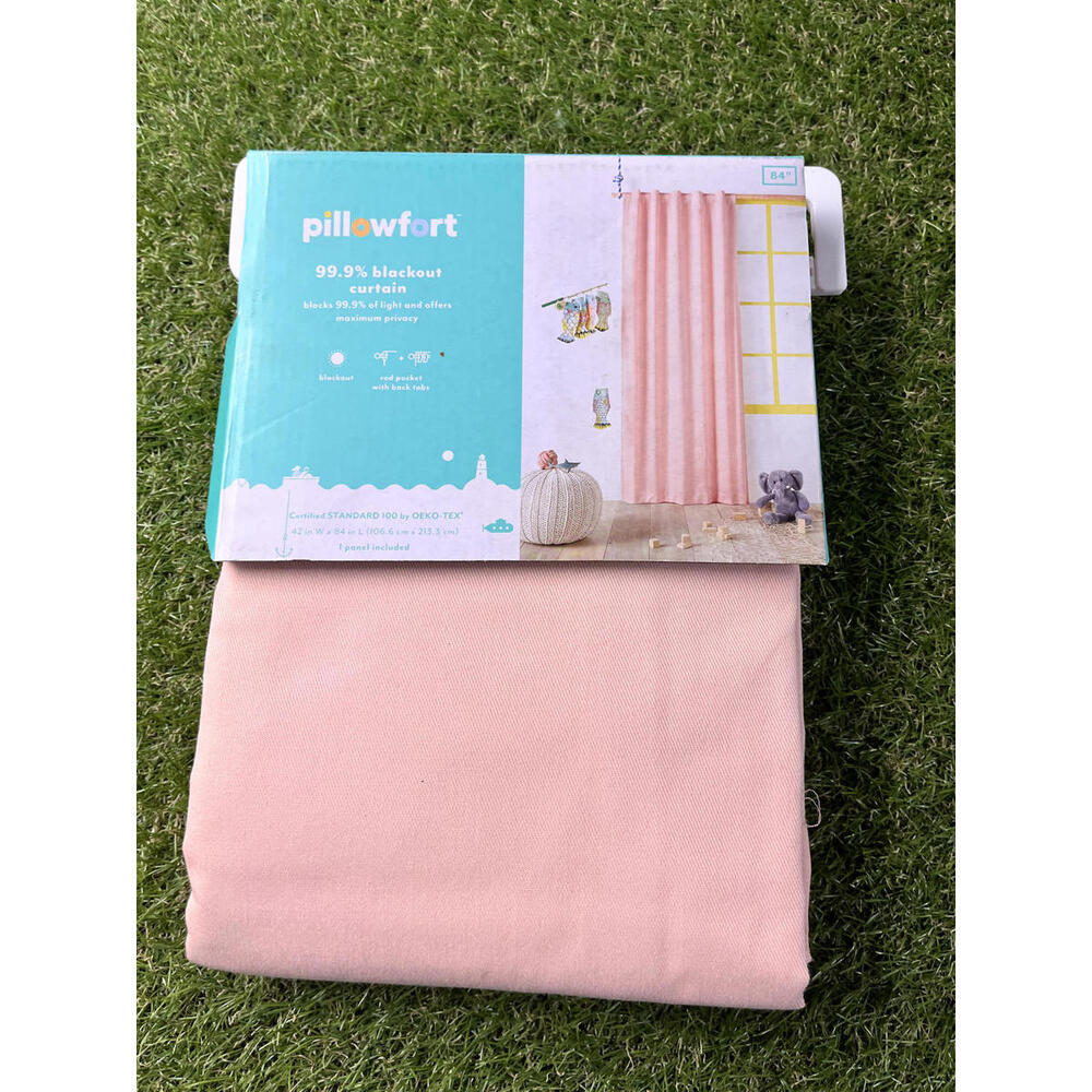 Pillowfort 99.9% Blackout Pink‎ Twill Curtain Panel PINK TWILL